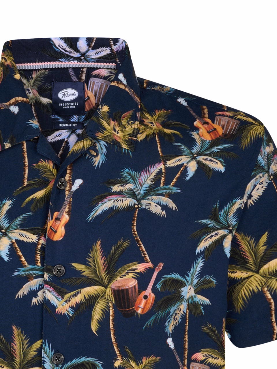 Petrol Industries Hawaii Hemd Seaforest mit All-Over Print in Navy Blau Petrol Industries Hawaii Hemd Seaforest mit All-Over Print in Navy Blau