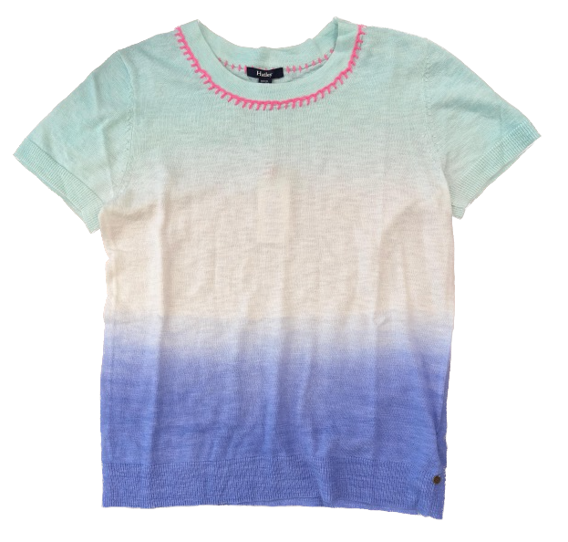 Hatley Simone Leichten Kurzarm Strick Oberteil Ocean Dip-Dye Farbverlauf - SALE