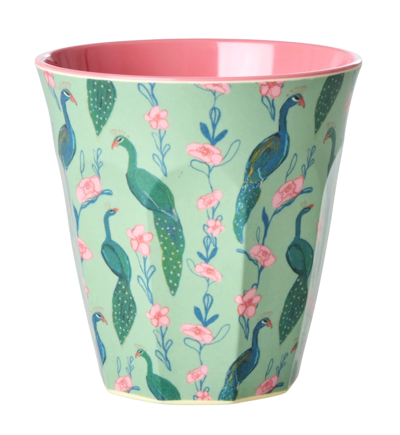 RICE Mittelgroße Becher - Grün - Peacock Power Print Angebot - Pfau RICE Mittelgroße Becher - Grün - Peacock Power Print Angebot - Pfau