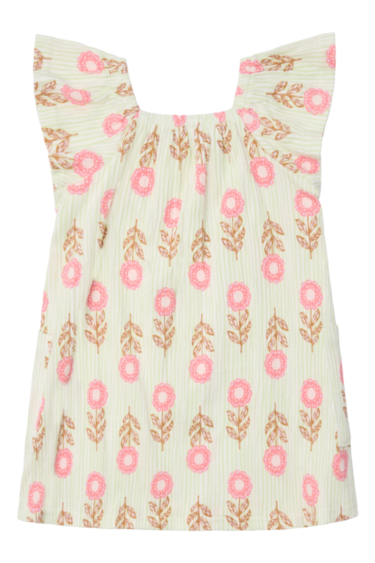 Hust & Claire Seersucker Kleid in Grün Vintage Retro Blumen - SALE