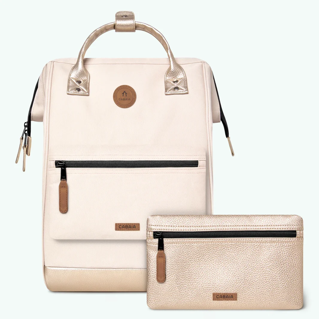 Cabaia ADVENTURER Rucksack Large ALGIERS - Creme & Gold Glam Cabaia ADVENTURER Rucksack Large ALGIERS - Creme & Gold Glam