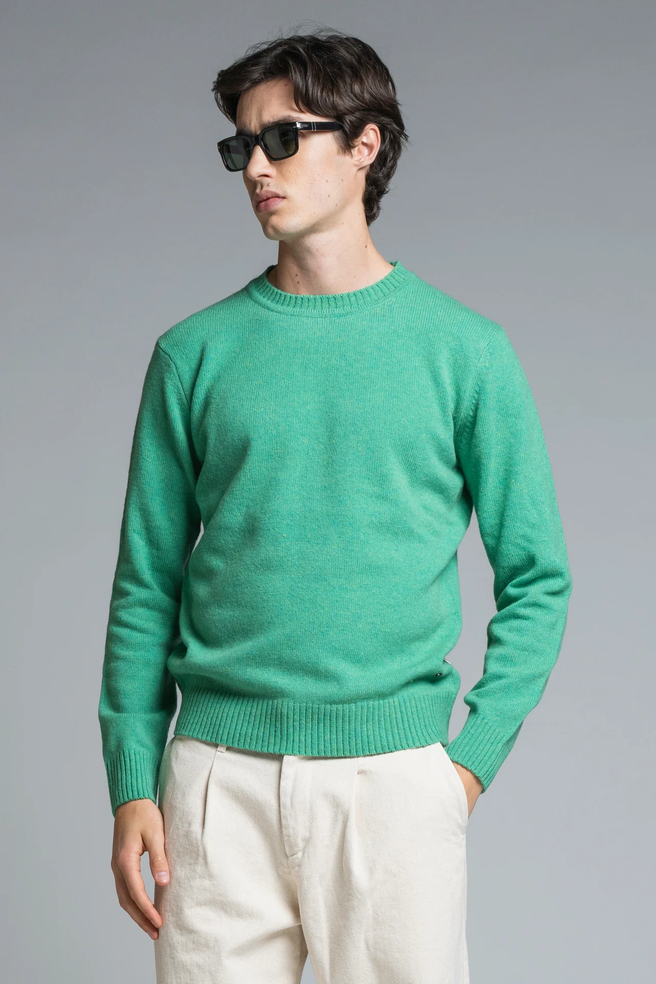 IMPURE Charlie Rundhals Lammwolle Strick Pullover in Tiffany Grün IMPURE Charlie Rundhals Lammwolle Strick Pullover in Tiffany Grün