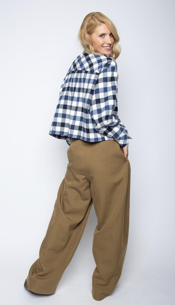 Emily van den Bergh Flannel Bluse - Navy Karo