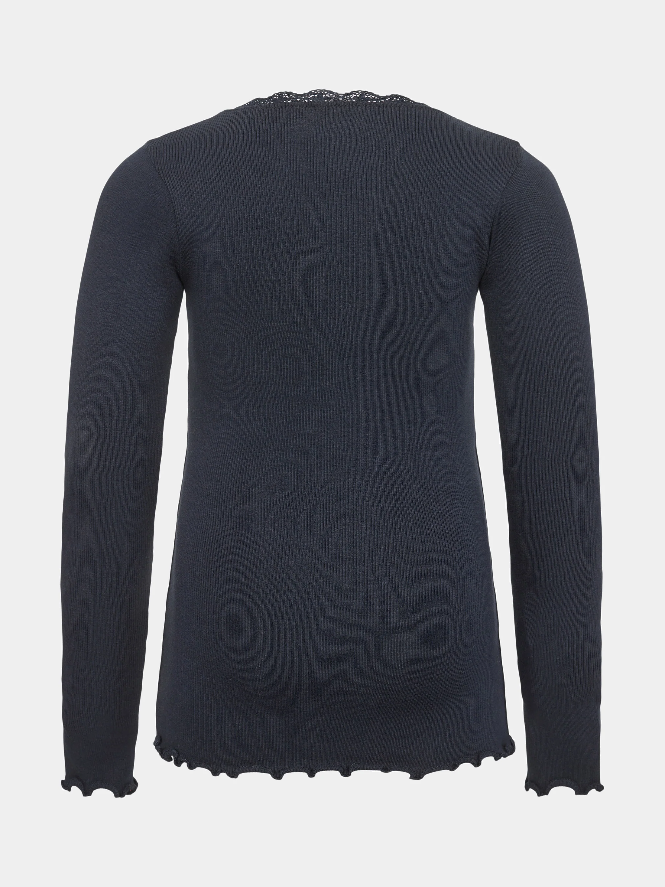 P234405_5106_2-jpg Sofie Schnoor Girls Langarmshirt in Feinripp mit Spitze - Navy