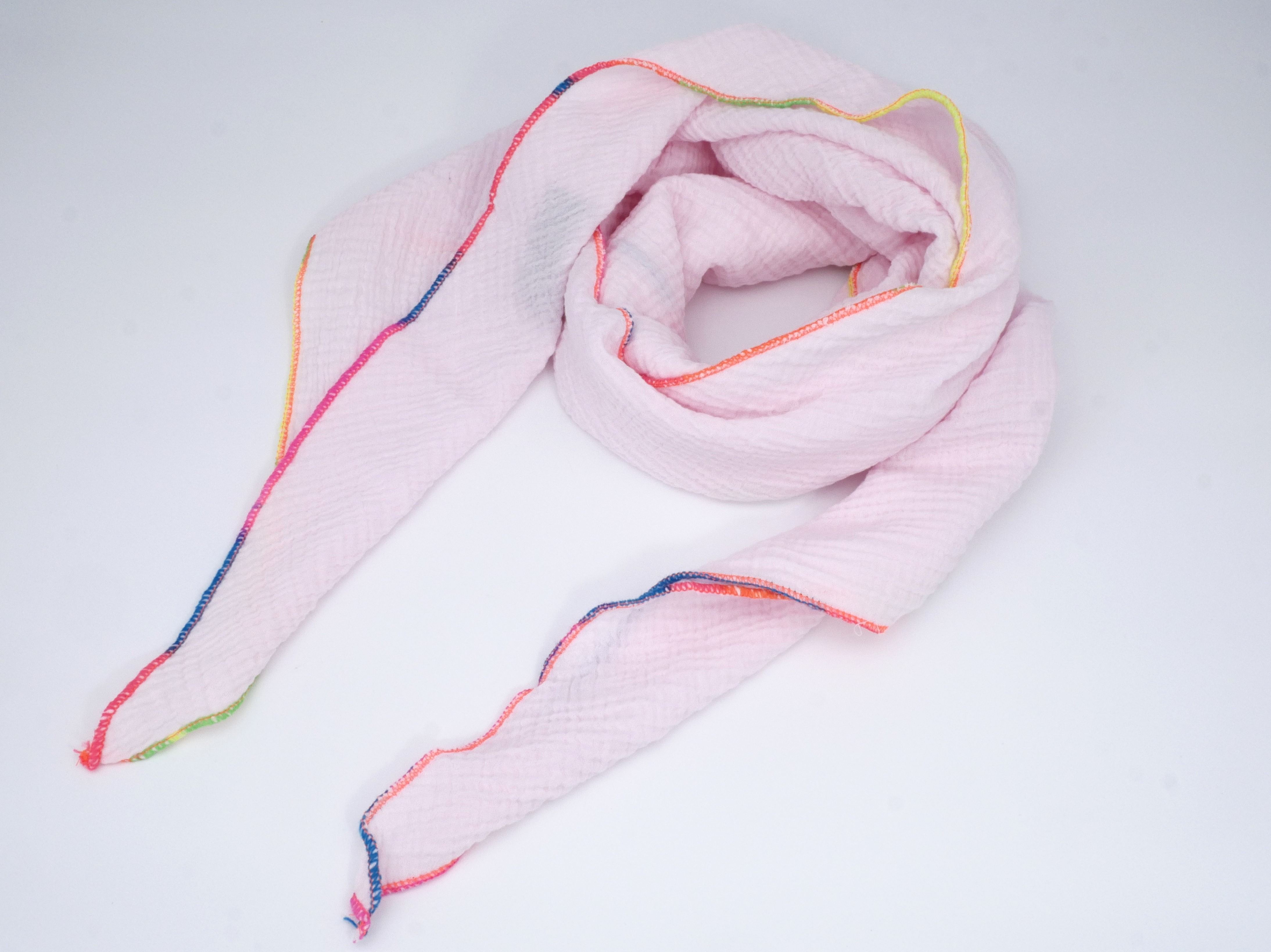 KisMe Musselin Tuch Rosa - Bunt Gekettet 