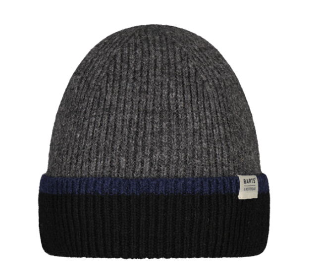 Barts Pharon Beanie Herrenmütze mit Umschlag - Dark Heather/Dunkelgrau Barts Pharon Beanie Herrenmütze mit Umschlag - Dark Heather/Dunkelgrau