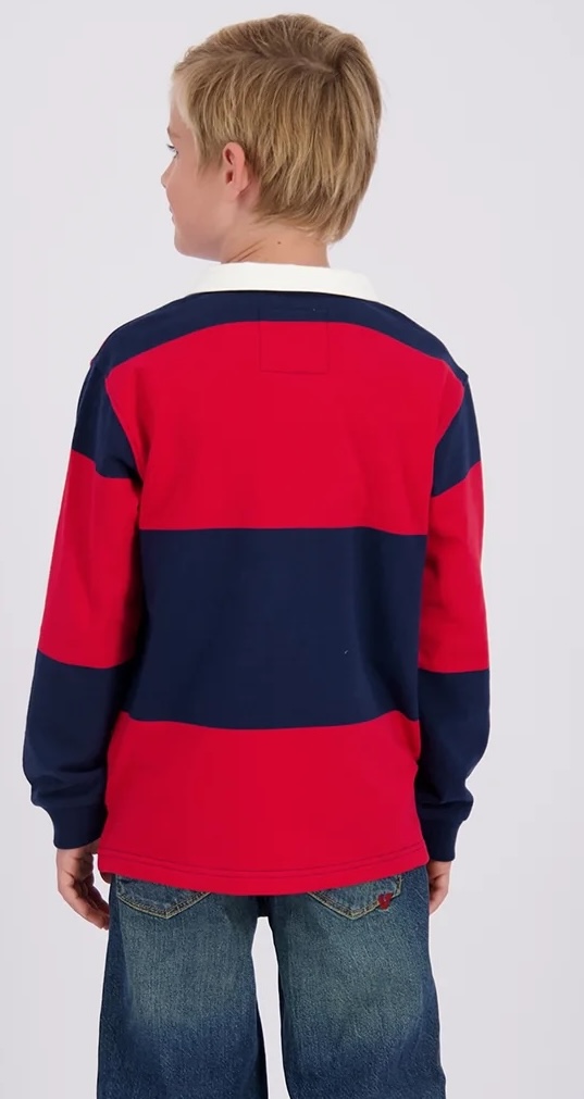 Vingnio Jungs langarm Polo Kazar in Navy/Rot gestreift Vingnio Jungs langarm Polo Kazar in Navy/Rot gestreift