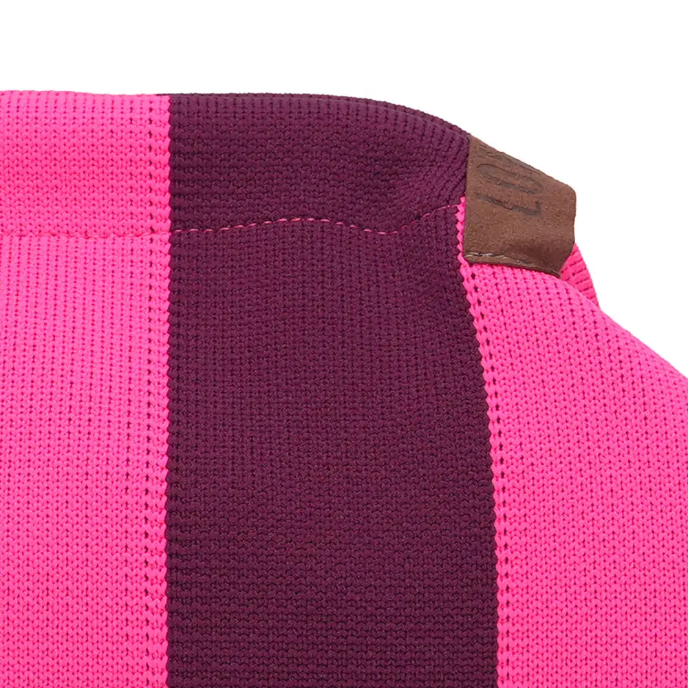 LOT83 Kulturtasche oder Clutch Emma - Weinrot & Pink Gestreift