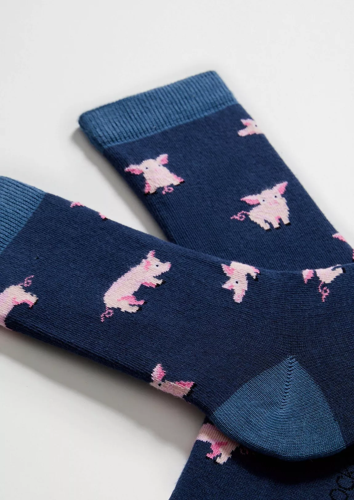 besocks Kindersocken aus Bio-Baumwolle in Marine Blau - Schweine
