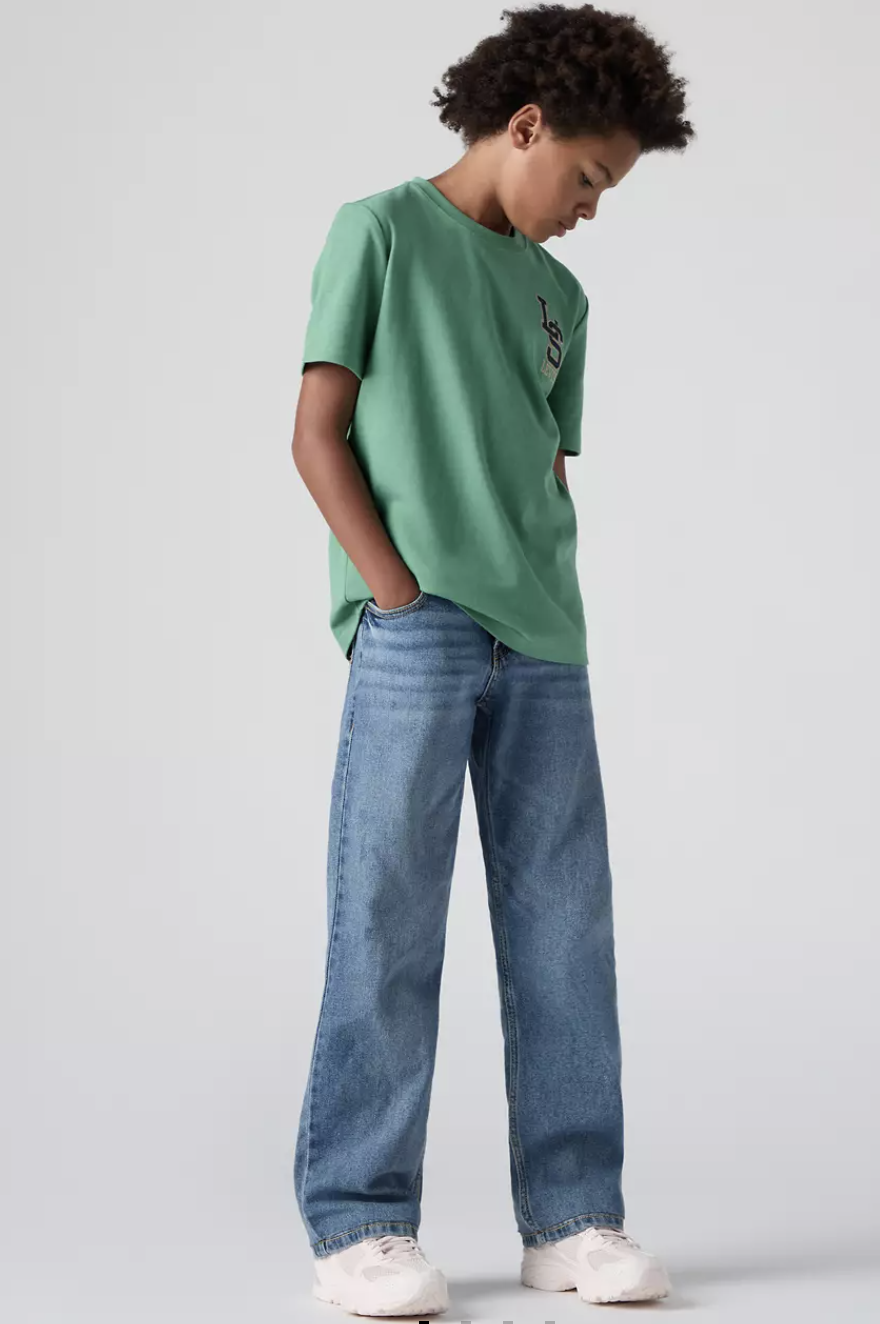 Levi’s Jungen 555 Relaxed Straight Jeans in Medium Blau – Stretch Denim mit weitem geradem Bein