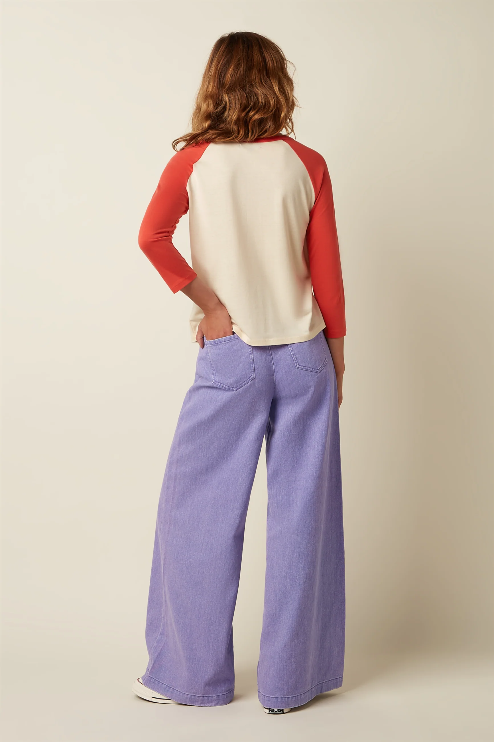 King Louie Raglan Tee mit Retro Print - Palme