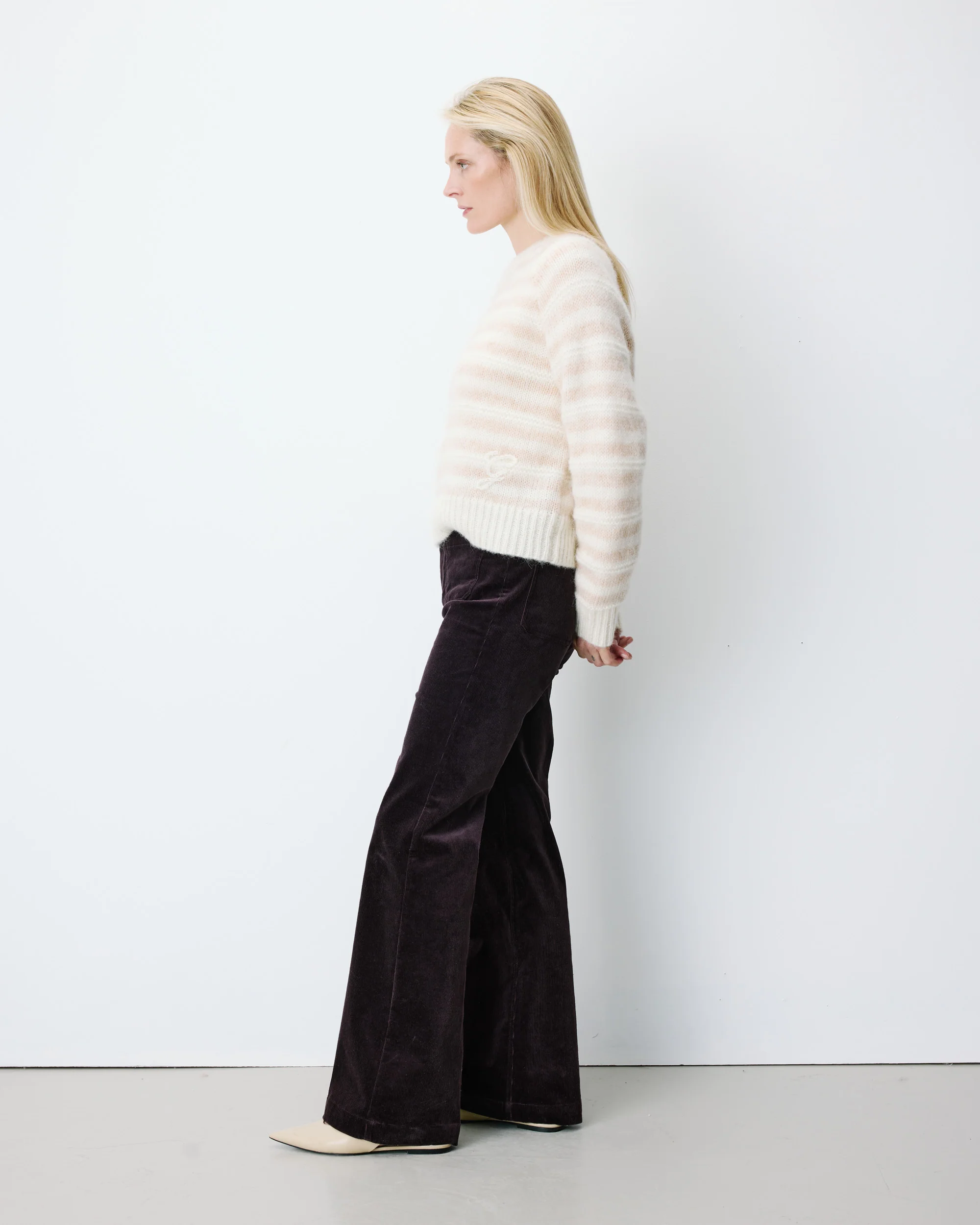 Grace & Mila Aimond Strickpulli Creme Beige Gestreift