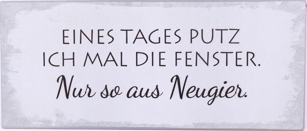 Lafinesse Metal Schild - Sign - Eines tages putz ich mal die Fenster...