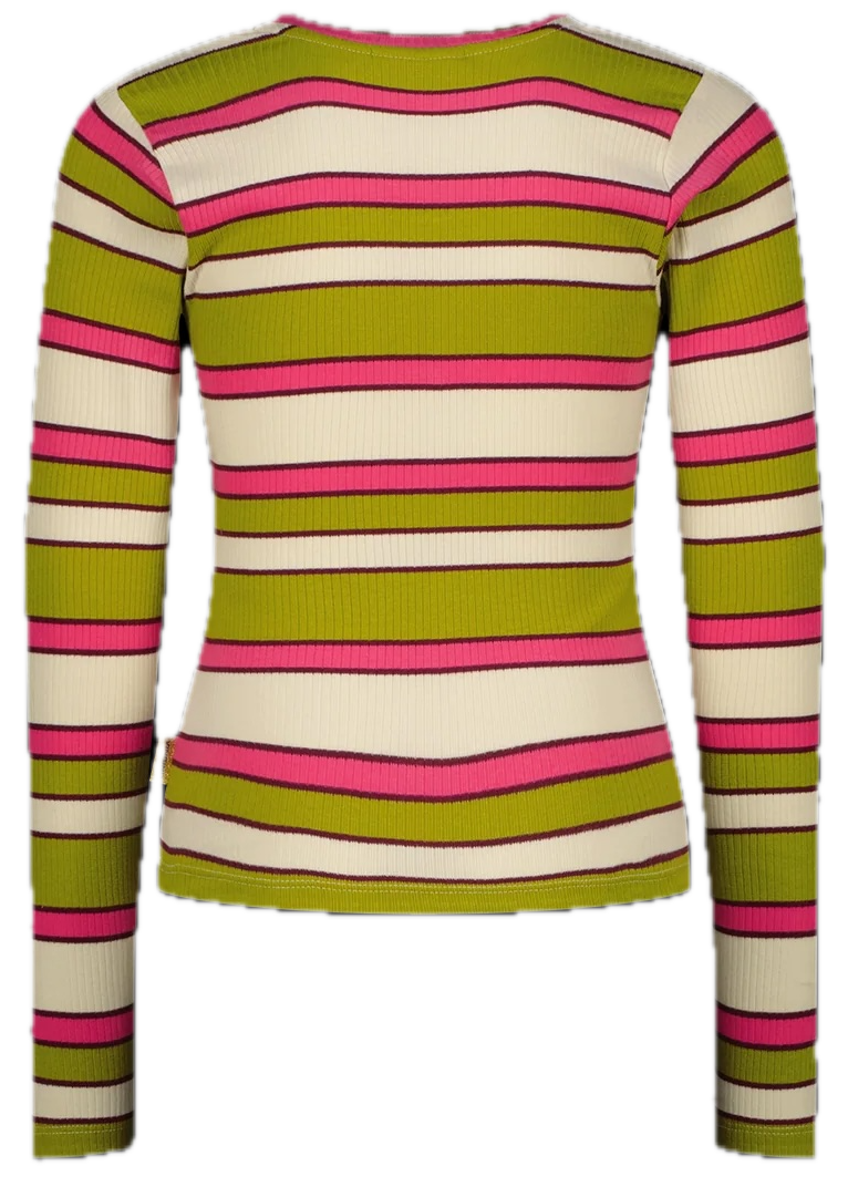Vingnio Mädchen langarm Top Icon stripe - Golden Lime