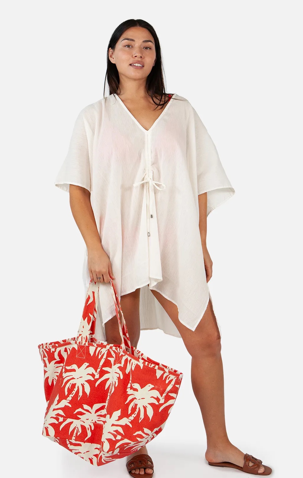 Barts JUNO Strand Tasche Baumwolle Shopper mit Palmen in Rot