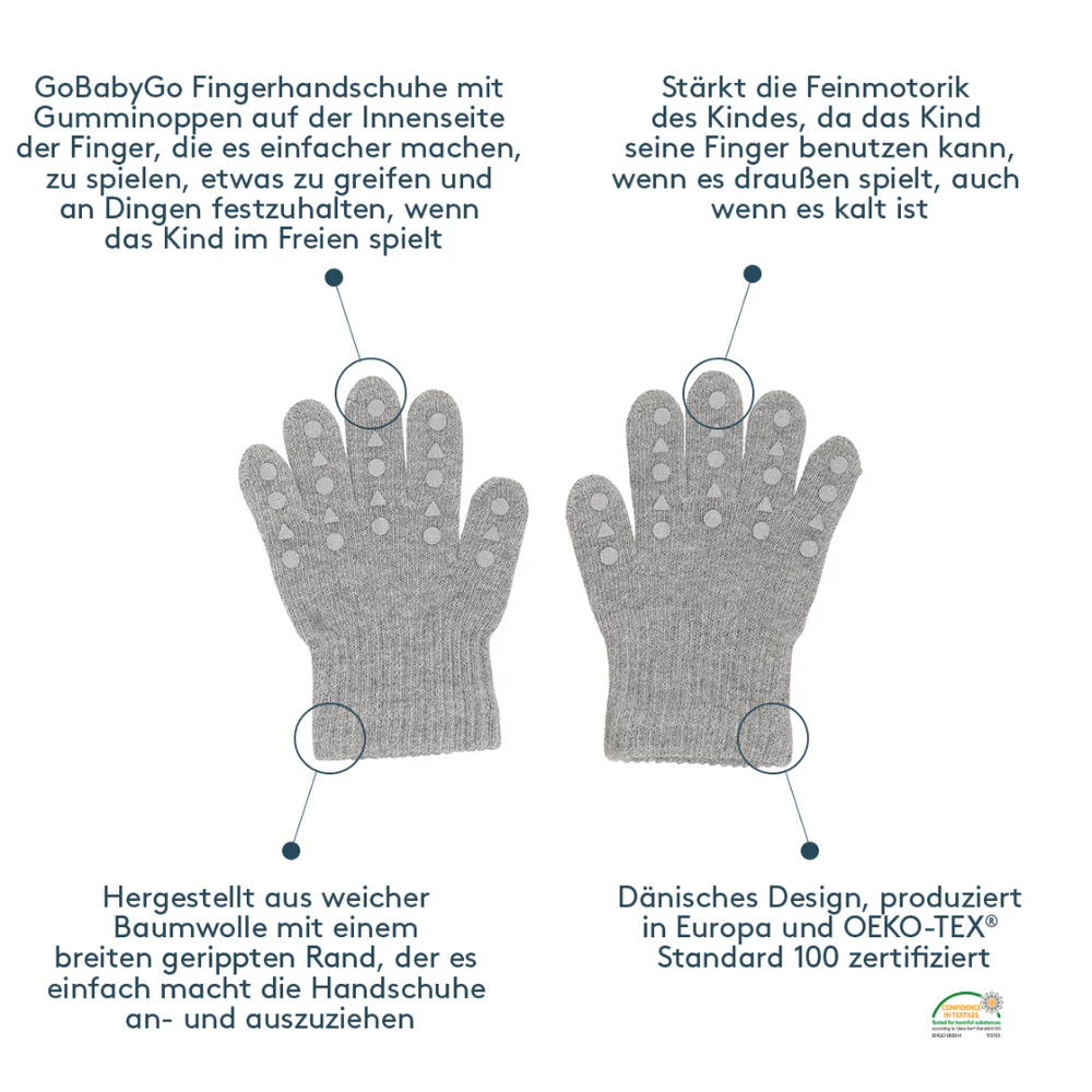 GoBabyGo Fingerhandschuhe Bio-Baumwolle - Navy Blau GoBabyGo Fingerhandschuhe Bio-Baumwolle - Navy Blau