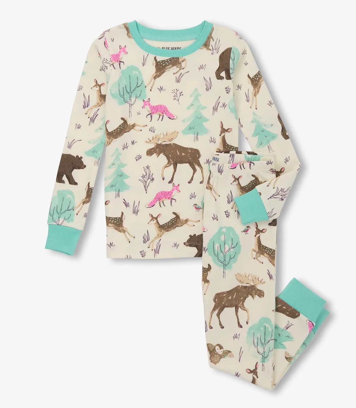 Little Blue House Pyjama Forest Creatures in Creme Forest Creatures - Waldtiere Little Blue House Pyjama Forest Creatures in Creme Forest Creatures - Waldtiere