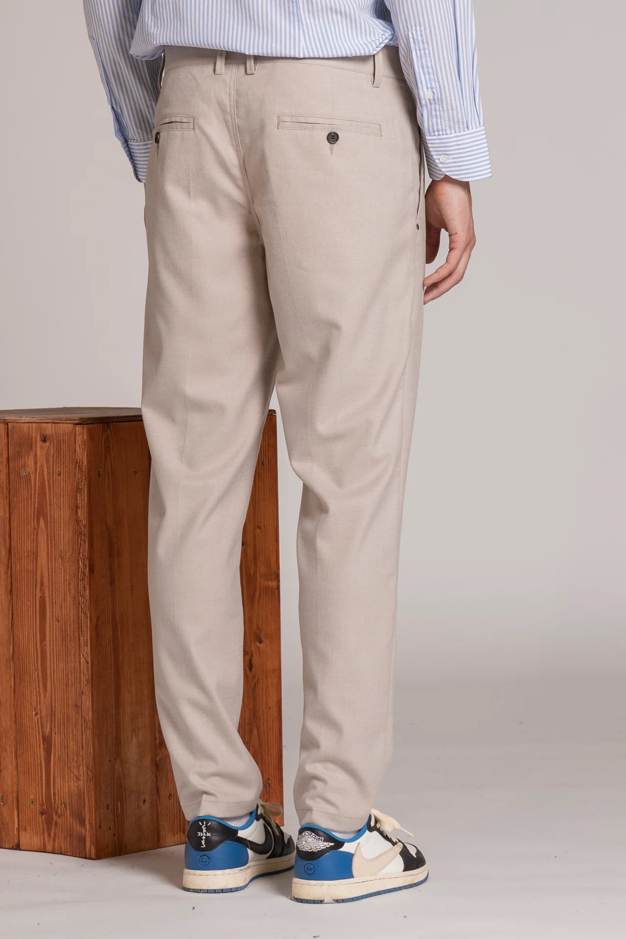 IMPURE Bryan Long Slim Fit Chino in Beige Taupe