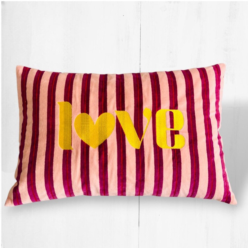 Noi Kissen + Kissenhülle Velvet - Pinstripe Love 40x60