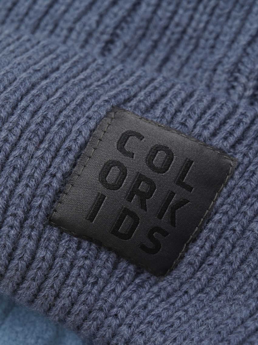 Color Kids Beanie mit Logo in Blau Color Kids Beanie mit Logo in Blau