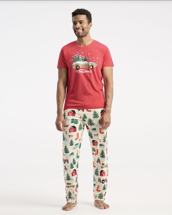 Little Blue House Herren Kurzarm T-Shirt in Rot - Merry Christmas - Frohe Weihnachten - SALE