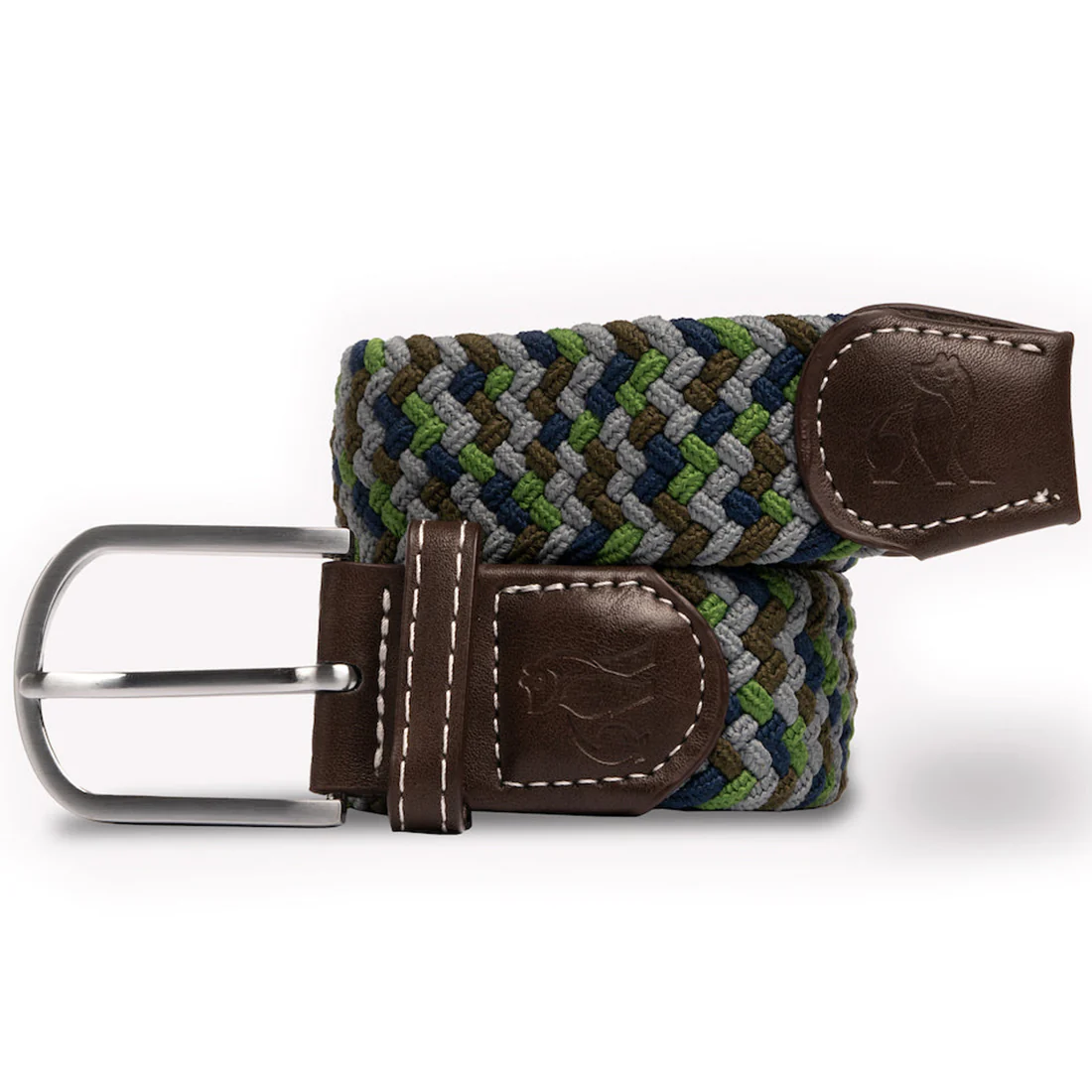 Swole Panda Herren Gürtel Woven - Grün Blau Zick Zack Swole Panda Herren Gürtel Woven - Grün Blau Zick Zack