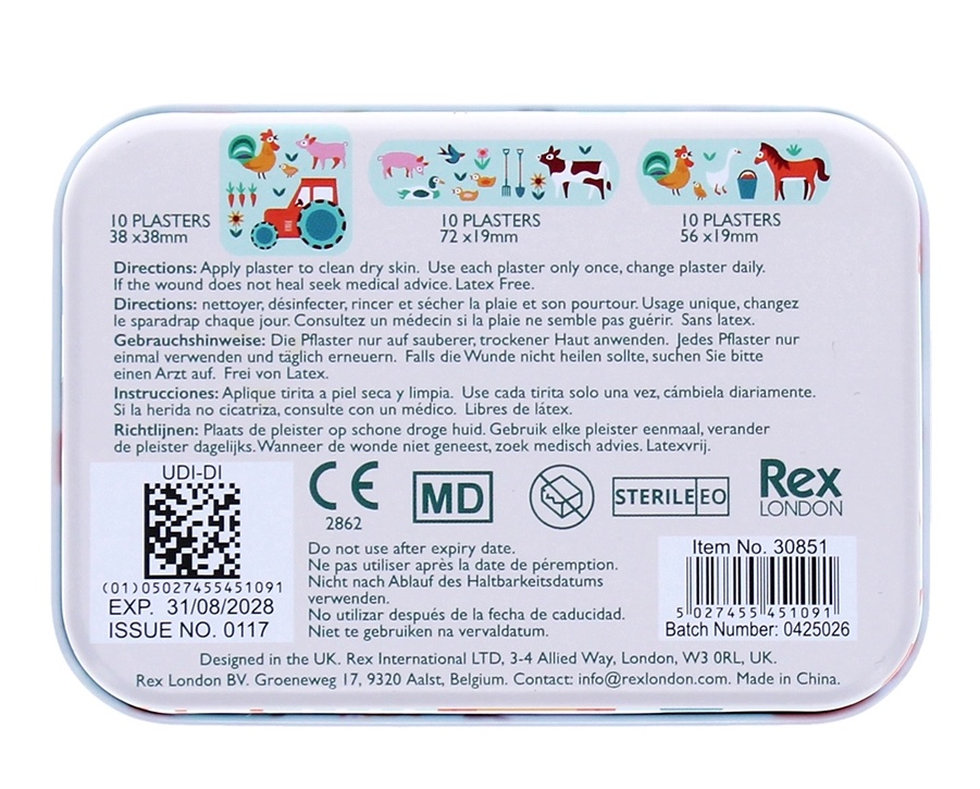 Rex London Kinderpflaster Pflaster in Dose - Bauernhof Farm Rex London Kinderpflaster Pflaster in Dose - Bauernhof Farm