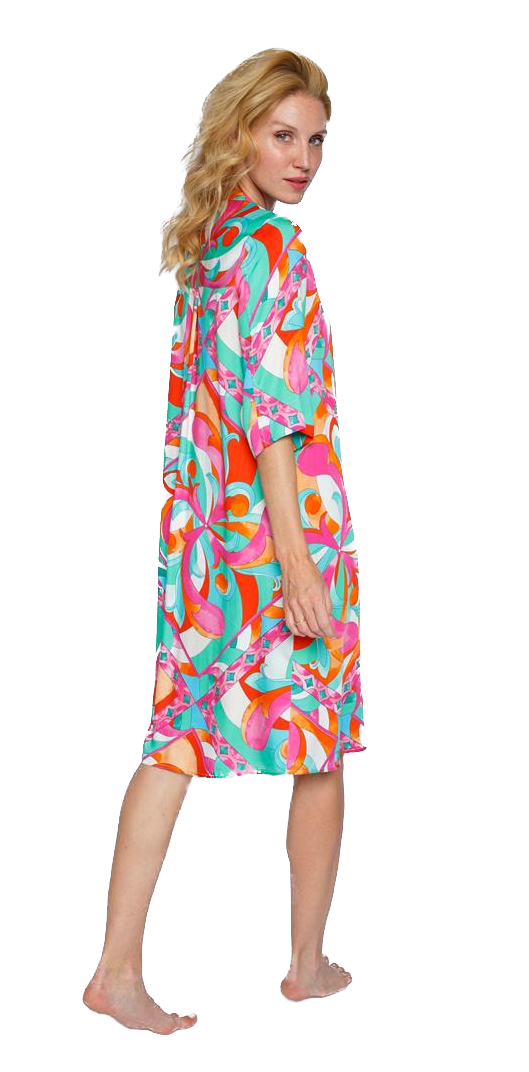 Emily van den Bergh Lässiges Blusenkleid mit Retro Print