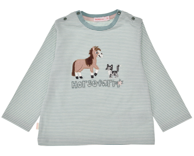 Bondi Langarm Shirt Peppermint Grün Geringelt Horsefarm - Pferd & Katze Bondi Langarm Shirt Peppermint Grün Geringelt Horsefarm - Pferd & Katze