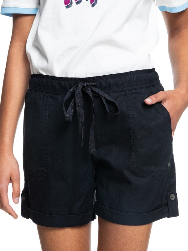 erjns03389_roxy-w_kvj0_frt1 Roxy Life Is Sweeter - Lyocell Shorts - Kurze Hose iin Schwarz