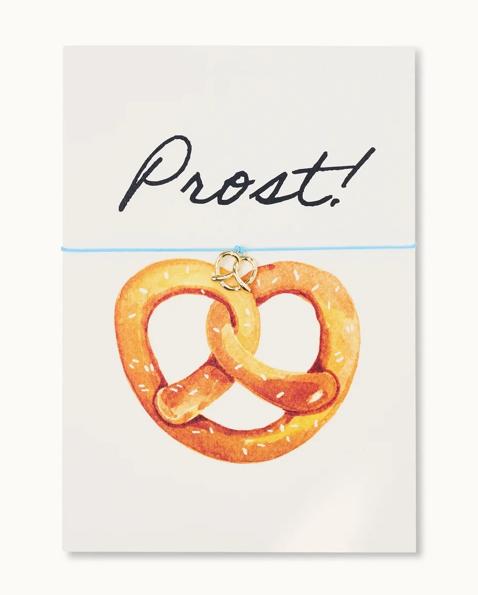 By Vivi Schmuck Postkarte mit Charm - Bayerisch - Breze - Prost!