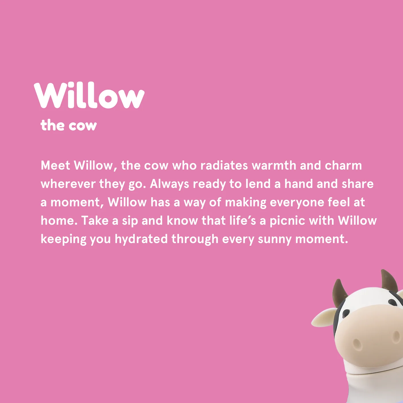 Asobu Bestie Trinkflasche - Weiß/Schwarze Willow the Cow - Kuh Asobu Bestie Trinkflasche - Weiß/Schwarze Willow the Cow - Kuh