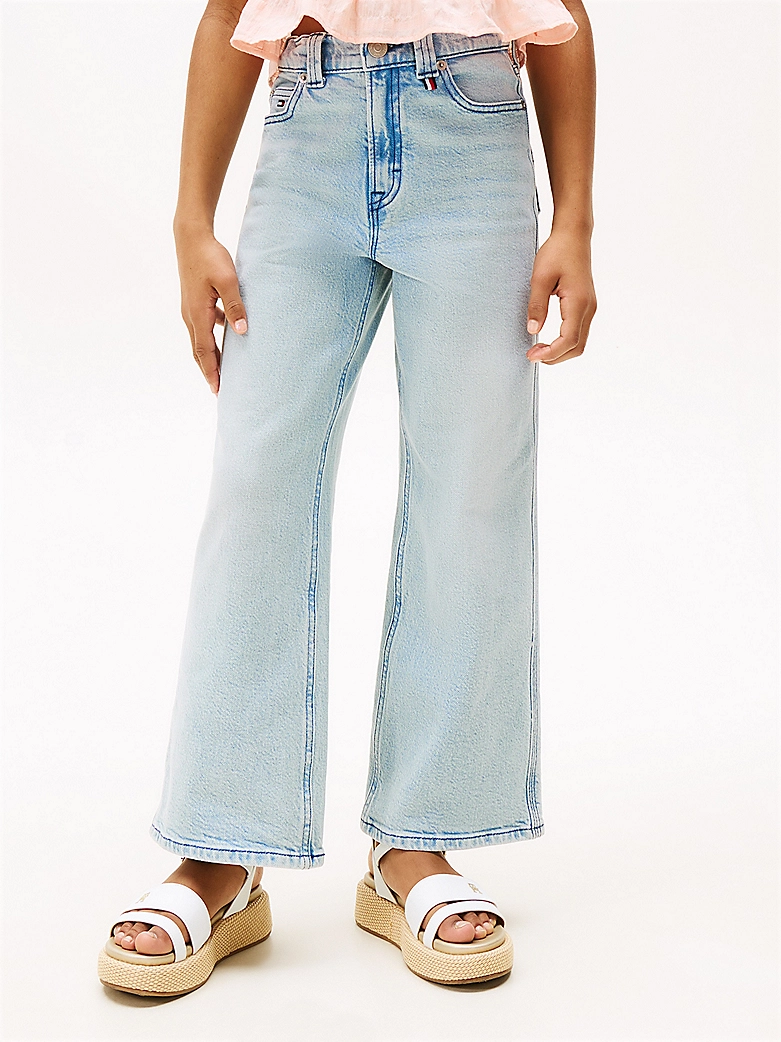 Tommy Hilfiger Mable Wide Leg Jeans Bleach Blau Effekt