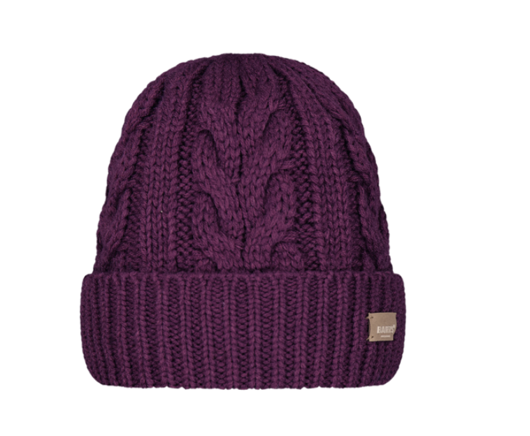 Barts Zirani Damen Beanie Zopfmuster-Strickmütze - Aubergine/Weinrot Barts Zirani Damen Beanie Zopfmuster-Strickmütze - Aubergine/Weinrot
