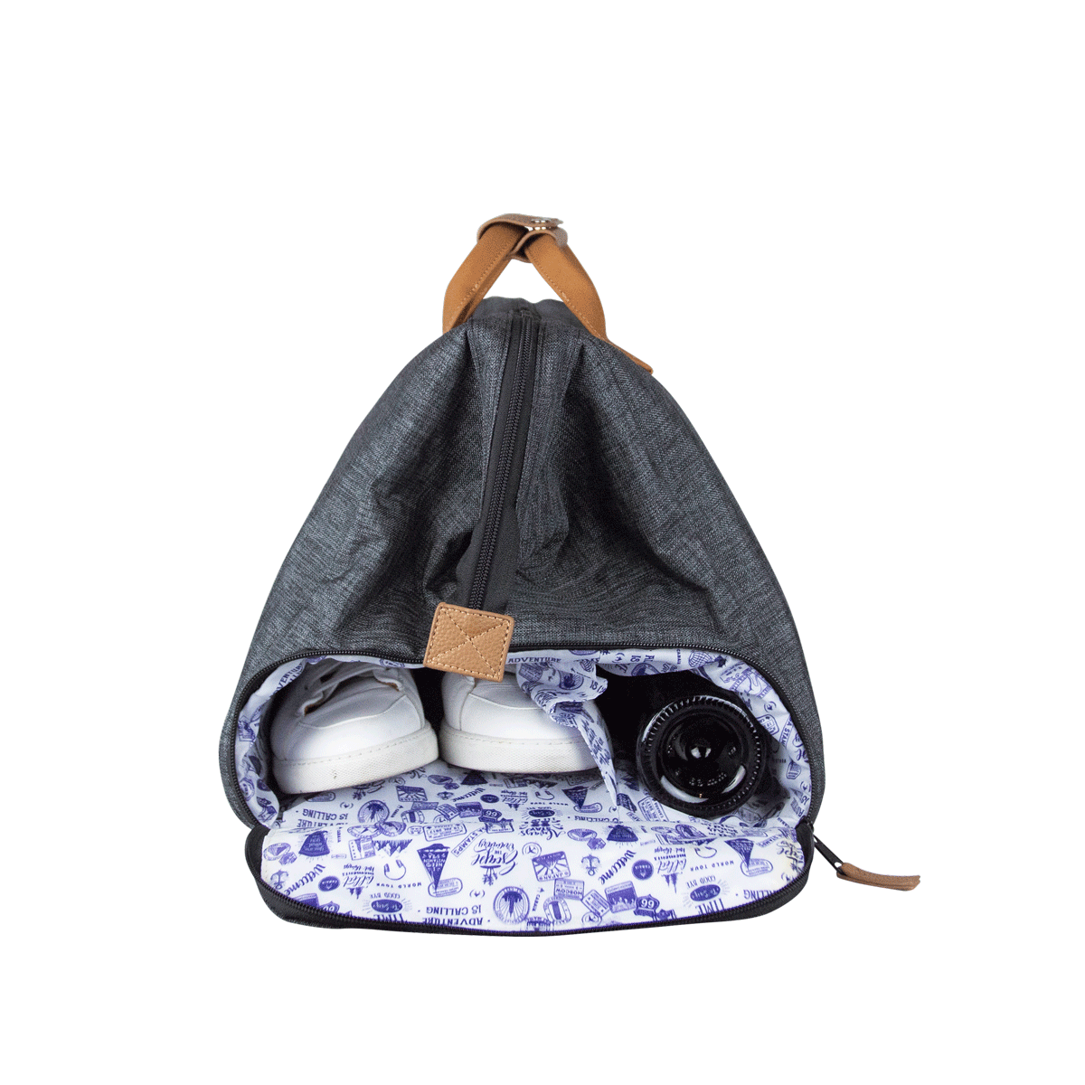 Cabaia Reisetasche Duffle Bag - LONDRES in schwarz marmoriert
