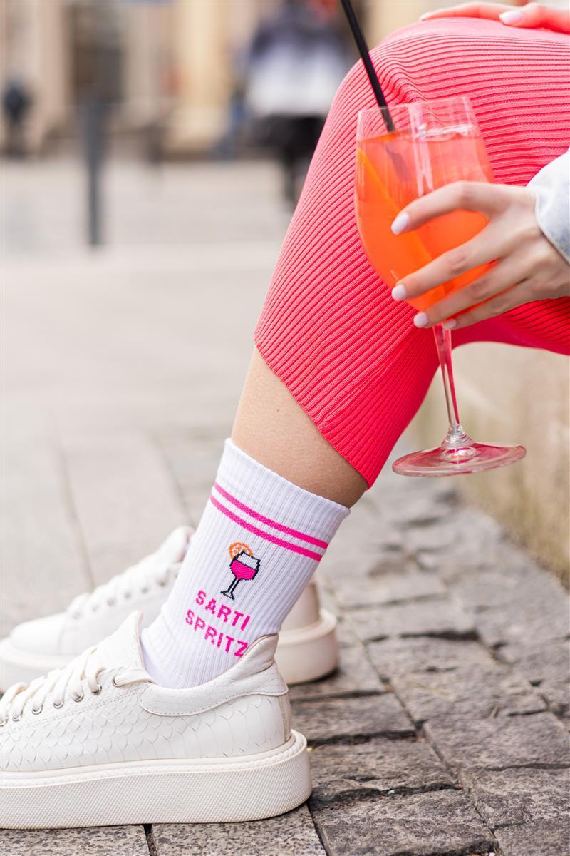 My Day My Dream Socken in Weiß mit Neon Pink - Sarti Spritz My Day My Dream Socken in Weiß mit Neon Pink - Sarti Spritz