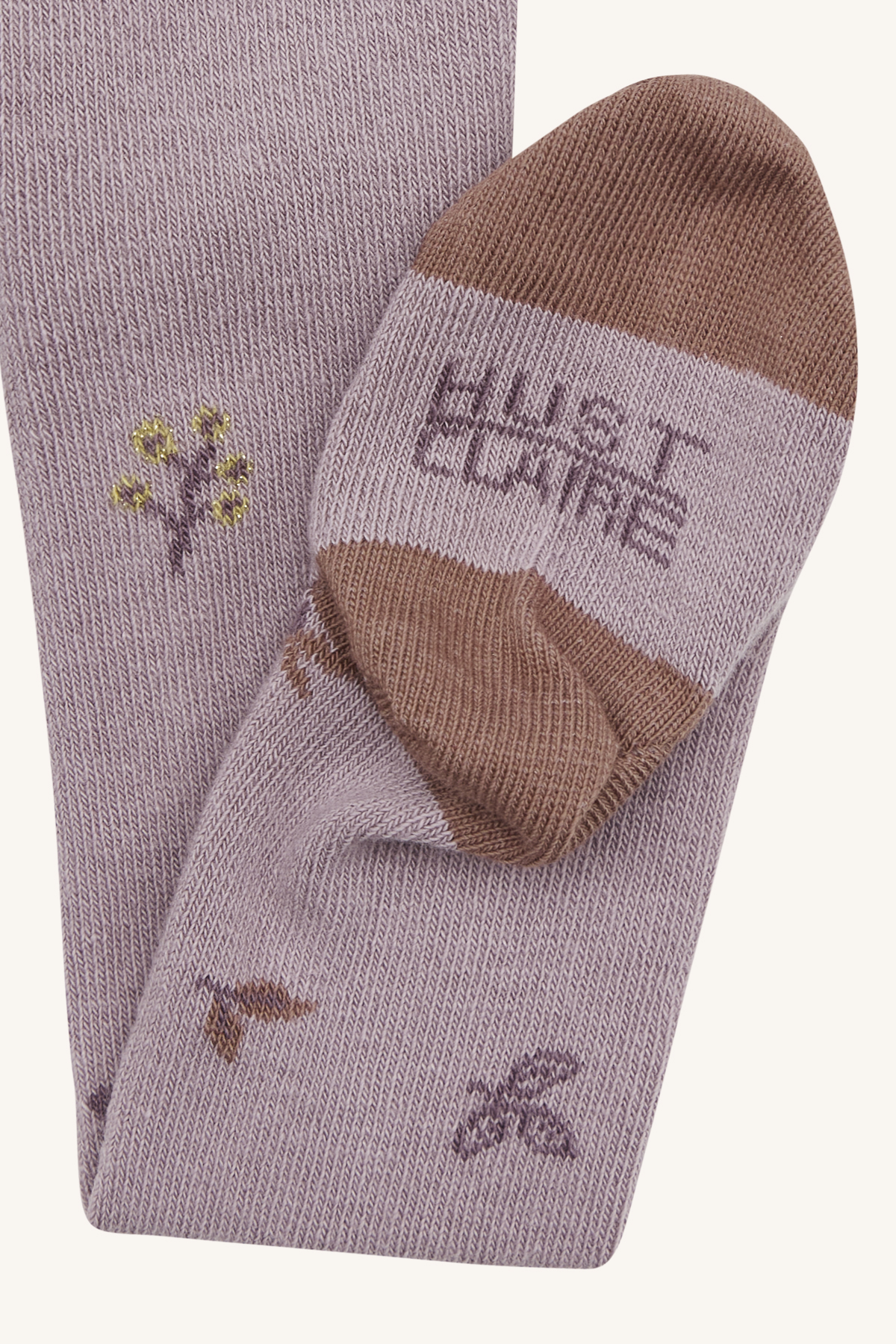 Hust & Claire Strumpfhose Frankie in Lila/Braun - Blumenprint