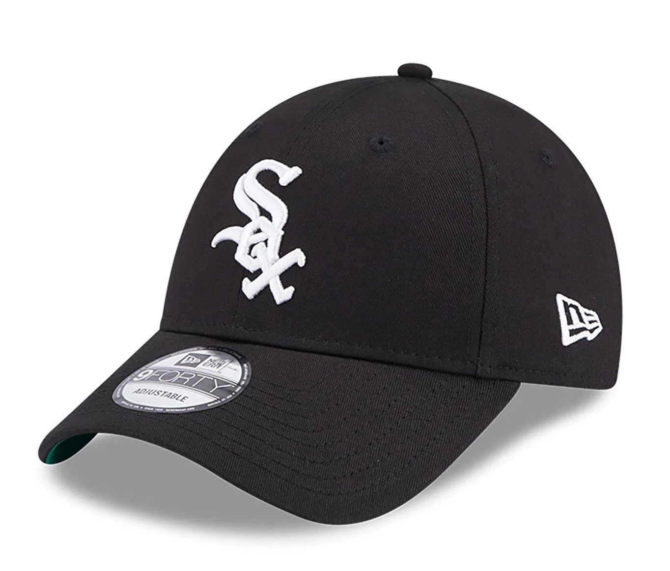 New Era Schwarze Chicago White Sox Team Sidepatch 9FORTY Verstellbare Cap