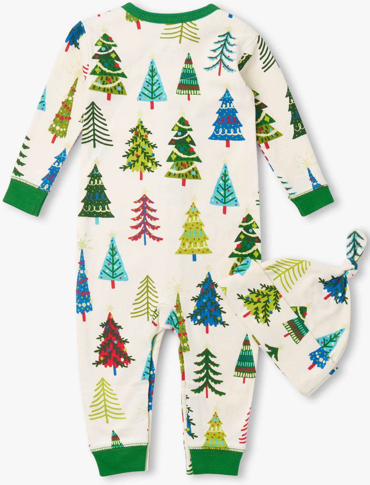 H2FOkj24 Littlle Blue House Weihnachtsbäume Fleece-Overall + Mütze für Babys