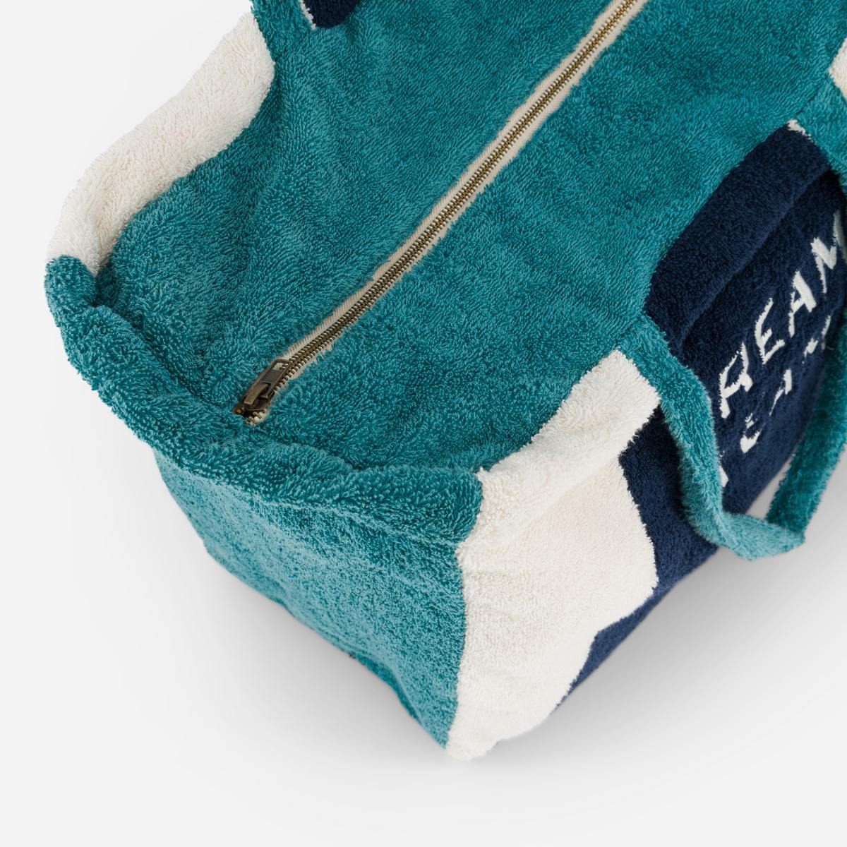 Chamaye Grand Cabas Frottee Beach Bag Strandtasche in Blau - Dream Team