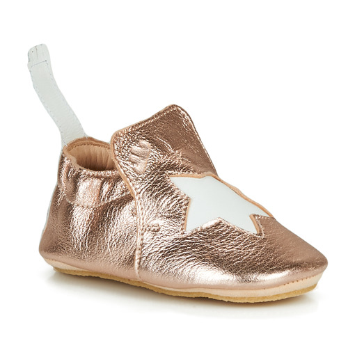 Easy Peasy Etoile Baby Leder Krabbelschuh rosa metallic mit Stern - SALE