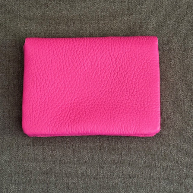 Soft Leder Geldbeutel in Neon Pink - Klein 