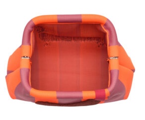 LOT83 Rebel Kulturtasche oder Clutch Emma - Orange Braun - Dackel