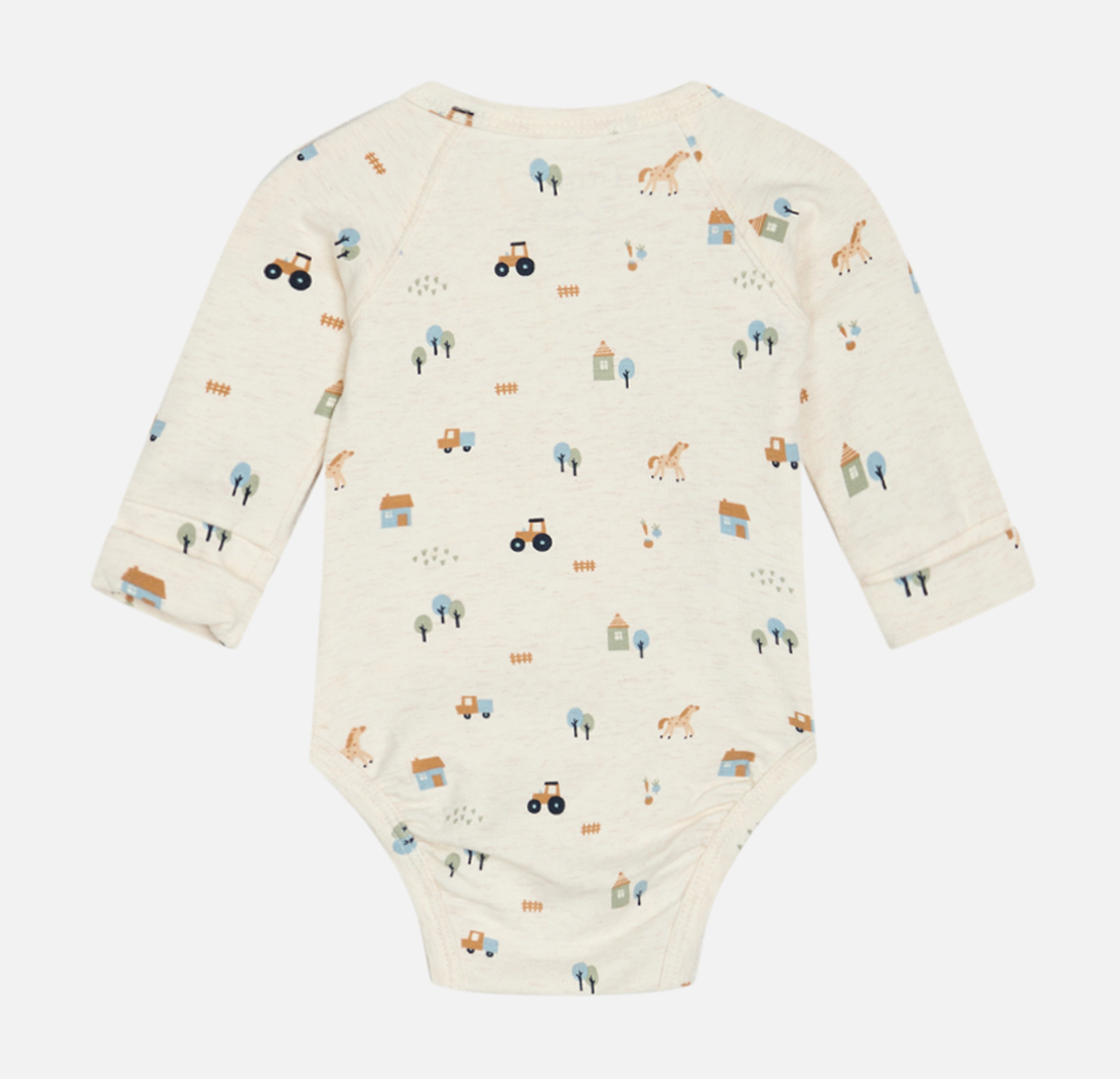 Hust & Claire Wickelbody Bing Langarm Body in Beige - Traktoren