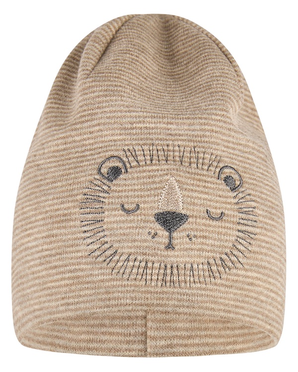 Sterntaler Beanie in Beige Braun mit Löwen-Stickerei - Löwe Sterntaler Beanie in Beige Braun mit Löwen-Stickerei - Löwe