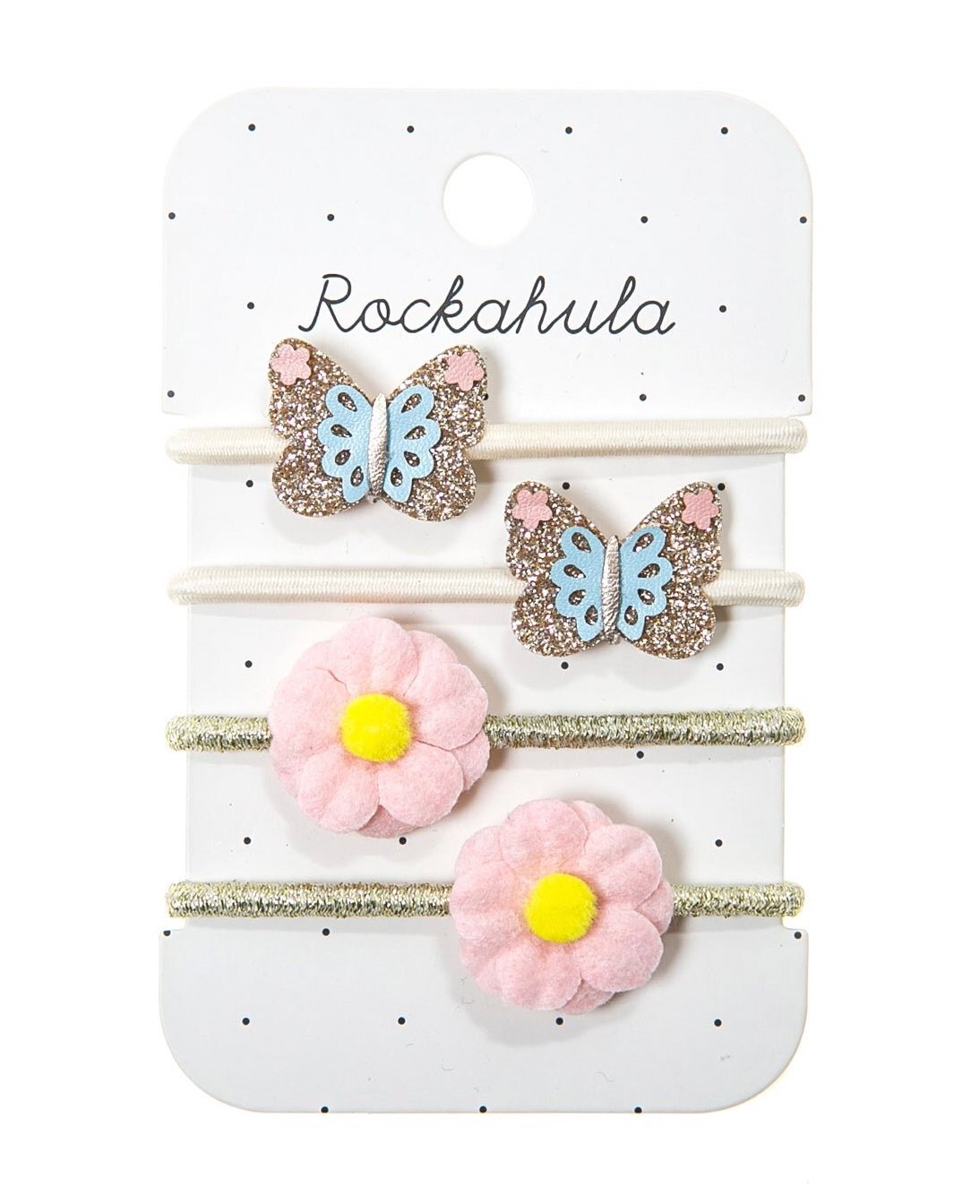 Rockahula Haargummi Set - 4 Stück - Schmetterlinge und Blumen