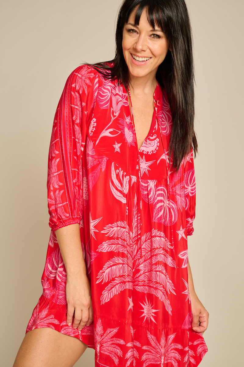Yess Belgium Selina Dress Sommerkleid Retro Rot - SALE