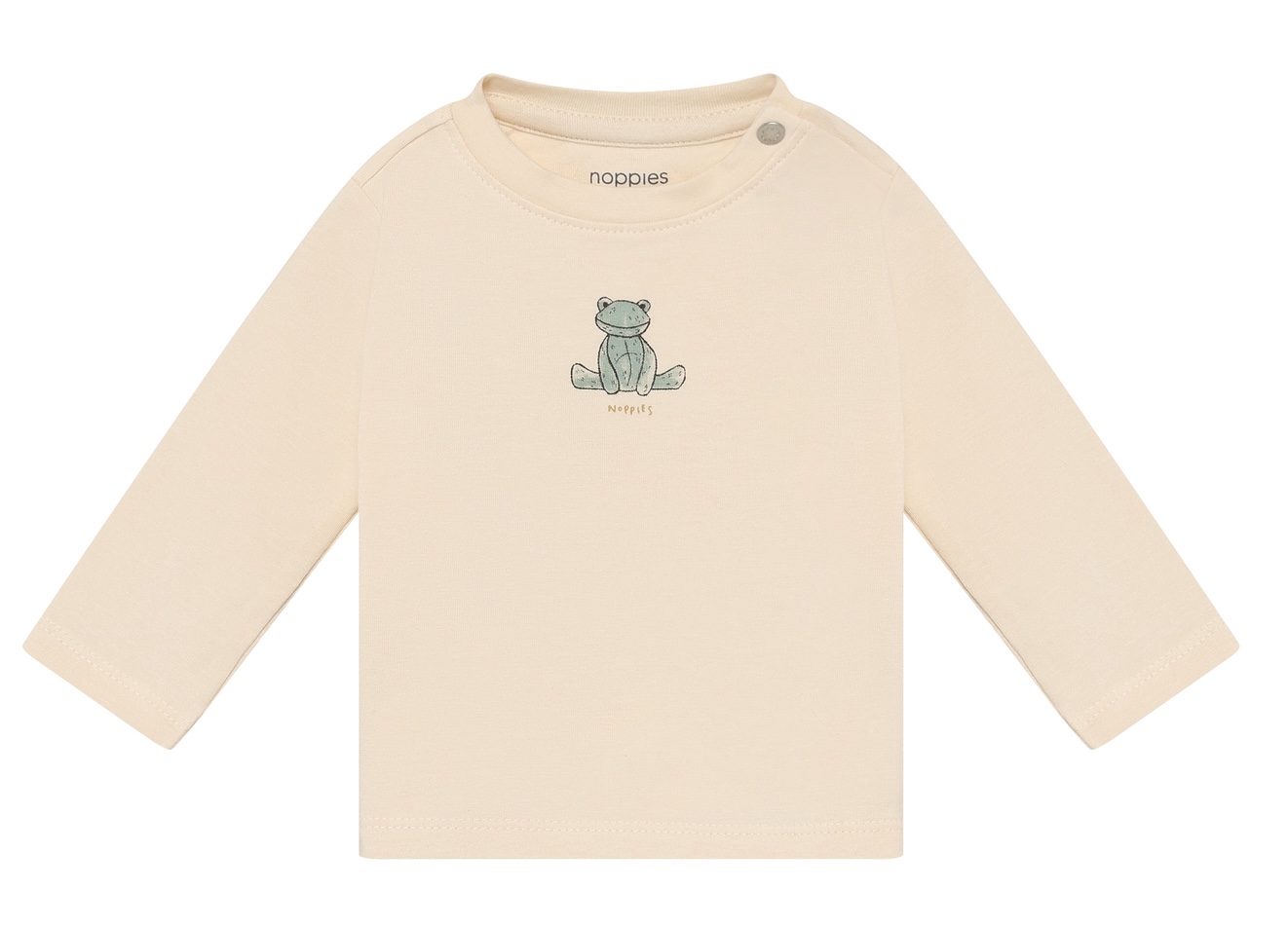 Noppies Baby Langarm Shirt in Buttercream Weiß - Frosch