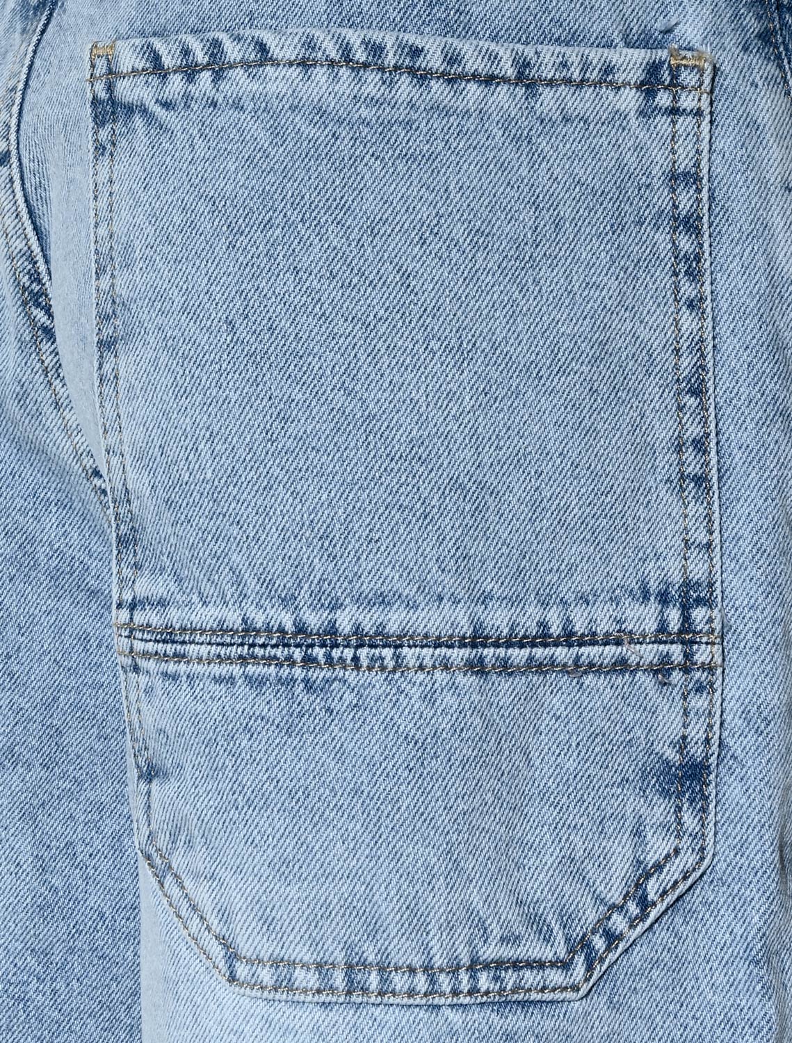 Blue Effect Jungs Long Skater Short in Blue Bleached