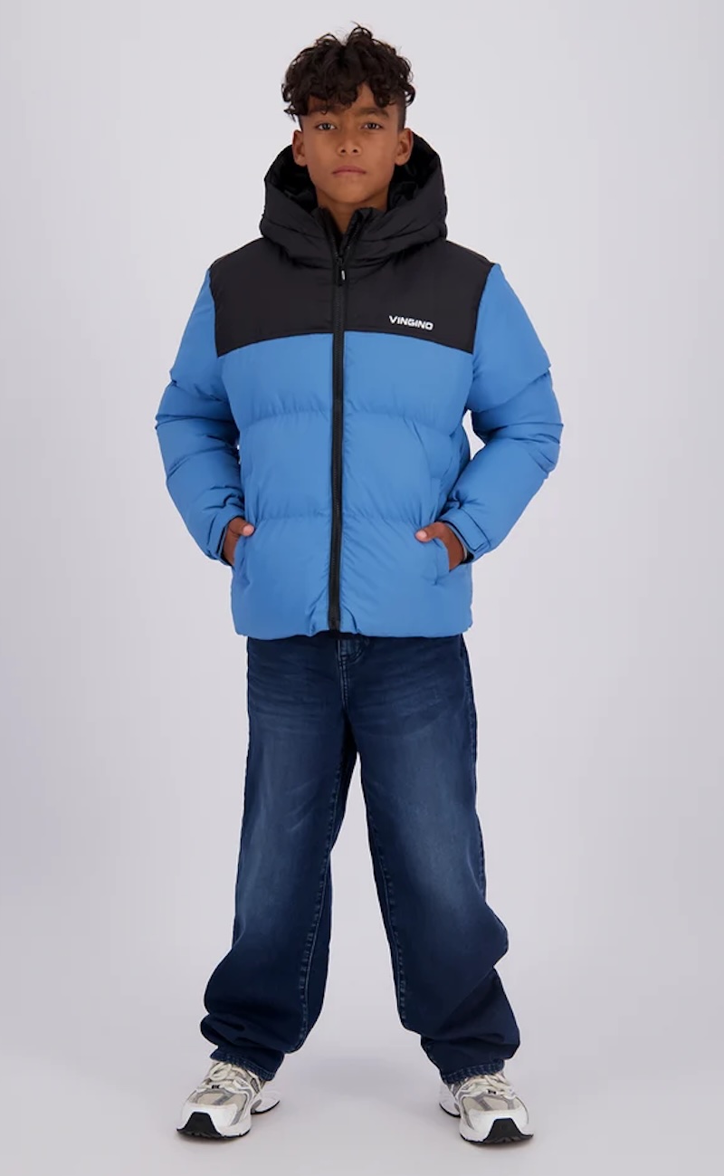 Vingino Tedi Jungs Winterjacke Wasserdicht Retro Look in Denim Blau 